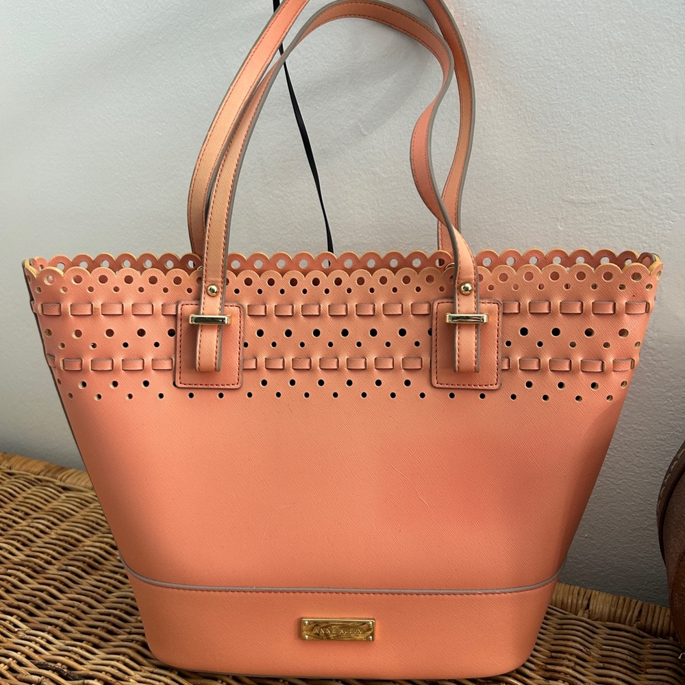 Anne Klein Peach Tote Bag